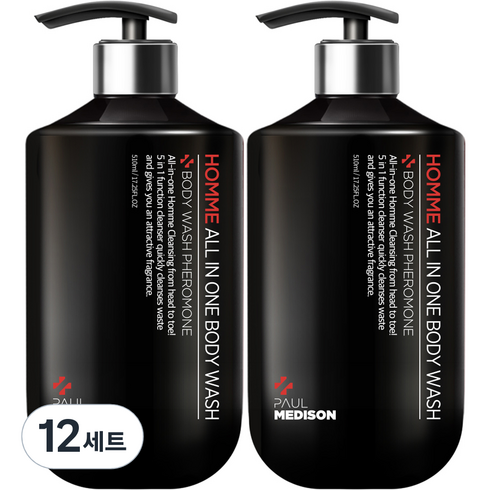 폴메디슨 옴므 대용량 올인원 바디워시 페로몬향 510ml, 12세트
