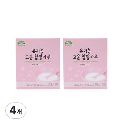 오가닉스토리 유기농 고운 찹쌀가루, 4개, 100g