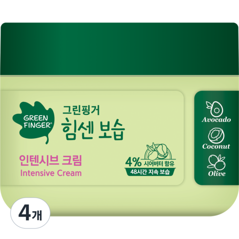 그린핑거 힘센보습 인텐시브 크림, 300g, 4개