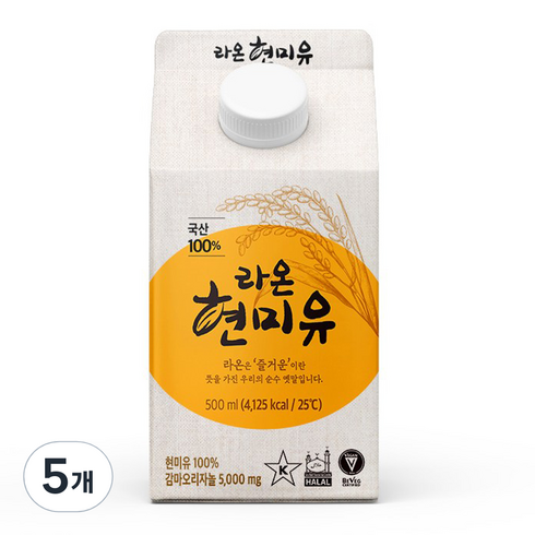 라온 현미유, 500ml, 5개