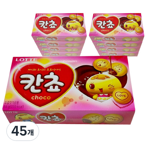 롯데제과 칸쵸 과자, 54g, 45개