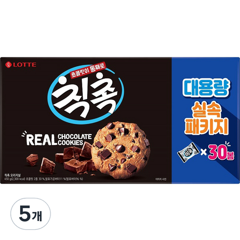 롯데웰푸드 칙촉 실속패키지, 450g, 5개