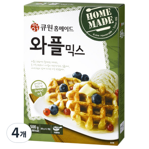 큐원 홈메이드 와플믹스, 500g, 4개