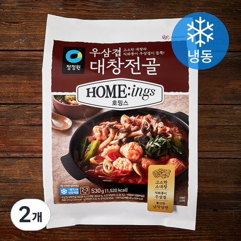 우삼겹한우대창전골 - 대상 호밍스 우삼겹 대창전골 2~3인분 (냉동), 530g, 2개