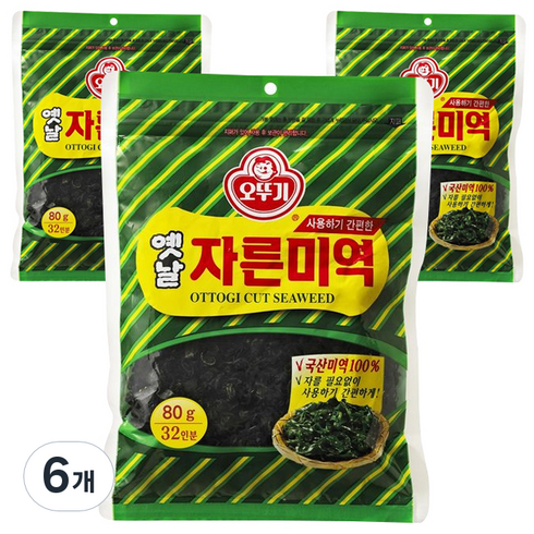 오뚜기옛날 자른미역, 80g, 6개