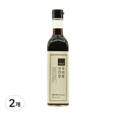 올가홀푸드 우리콩 진간장, 420ml, 2개