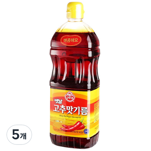 오뚜기옛날 고추맛기름, 1.5L, 5개