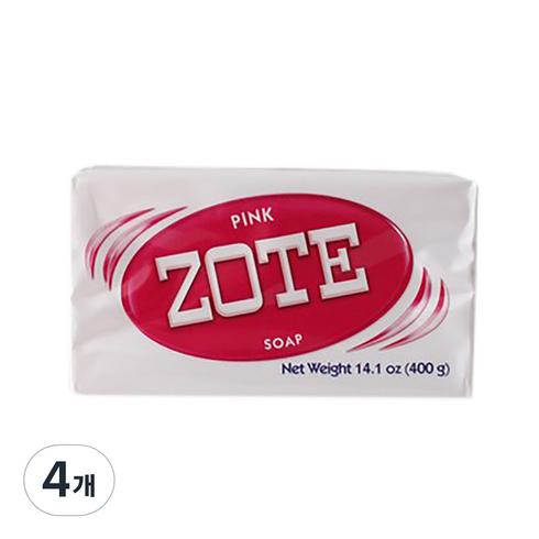 ZOTE 세탁비누 핑크, 400g, 4개