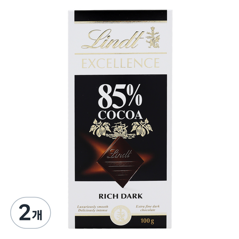 린트 엑설런스 85% 코코아 다크 초콜릿, 100g, 2개