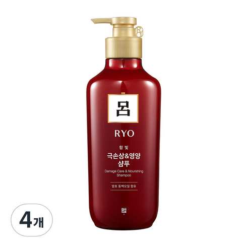 려 함빛 극손상 영양케어 샴푸, 550ml, 4개