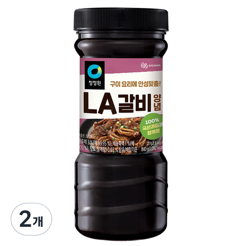 la갈비양념장 - 청정원 LA갈비양념, 840g, 2개