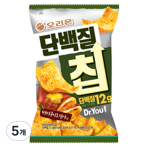 닥터유 오리온 단백질칩 버터구이 오징어맛, 60g, 5개