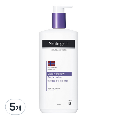 뉴트로지나 노르웨이젼 포뮬러 비져블리 리뉴 엘라시스틱시티 부스팅 바디로션, 450ml, 5개