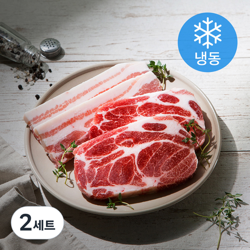 6다이닝 듀록 삼겹살 300g + 목살 300g (냉동), 2세트