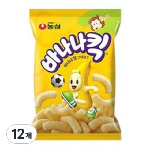 농심 바나나킥, 75g, 12개