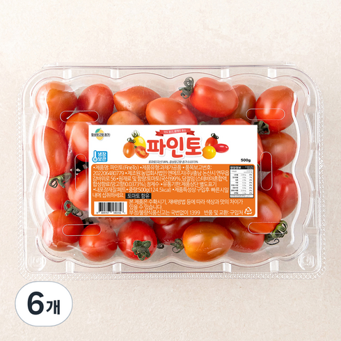 파인토 스테비아 대추방울토마토, 500g, 6개