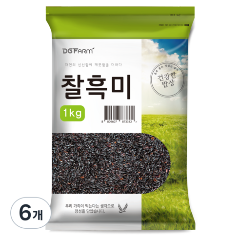 국산 찰흑미 1kgX6봉 - 건강한밥상 국산 찰흑미, 1kg, 6개