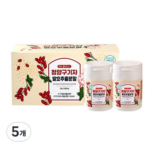 글로벌비엠에스 레드플러스 청양구기자발효추출분말 2p, 5개, 60g