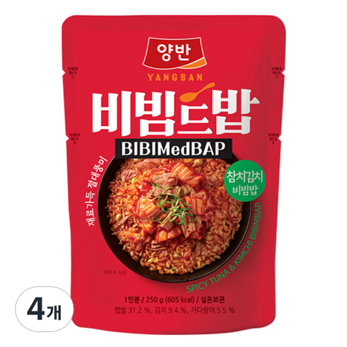 비빔드밥 - 동원 양반 비빔드밥 참치김치 비빔밥 포켓, 4개, 250g