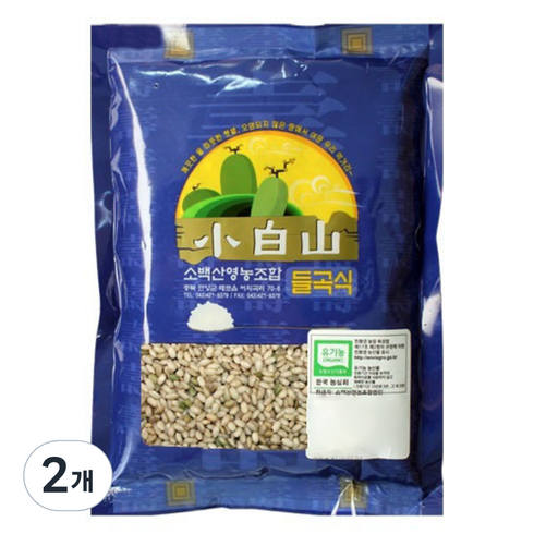 소백산영농조합 유기농 발아 찰현미, 500g, 2개