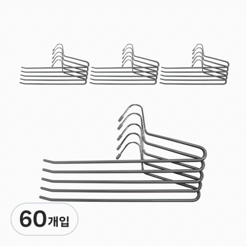 코멧 홈 논슬립 바지걸이, 그레이, 60개