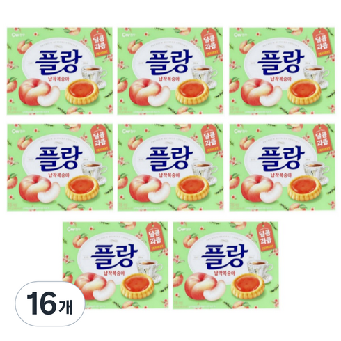 청우식품 플랑 납작복숭아 쿠키, 160g, 16개