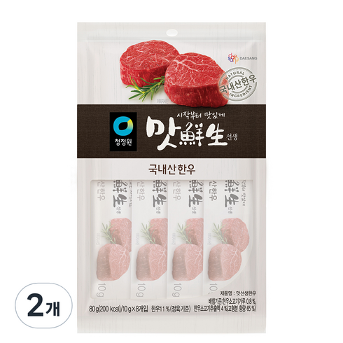 청정원 맛선생 한우 (스틱), 80g, 2개