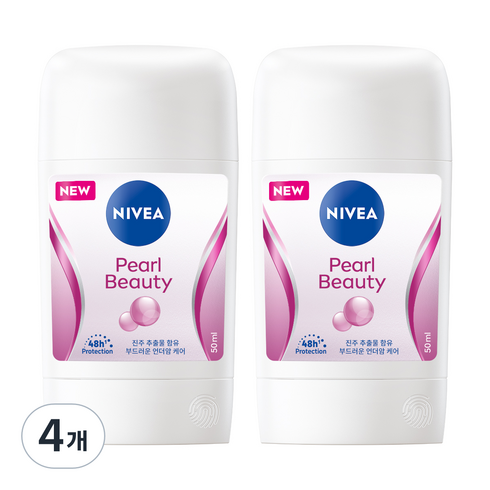 니베아 데오드란트 스틱 펄 뷰티, 50ml, 4개