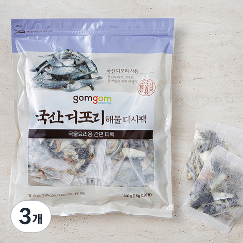 곰곰 디포리 해물 다시팩, 320g, 3개