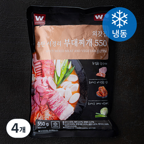 홈플러스부대찌개 - 외갓집 송탄 서정리 부대찌개 550 (냉동), 550g, 4개