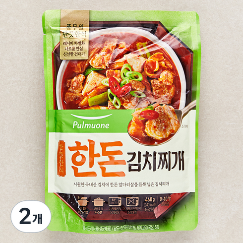 풀무원 반듯한식 한돈 김치찌개, 460g, 2개