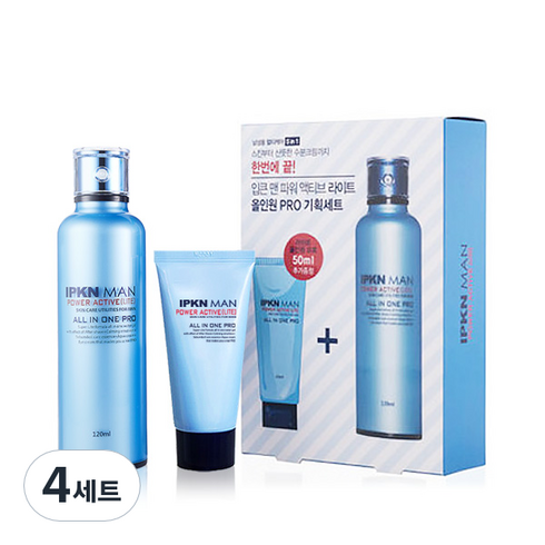 입큰 맨 파워액티브 올인원 라이트 120ml + 50ml 세트, 4세트