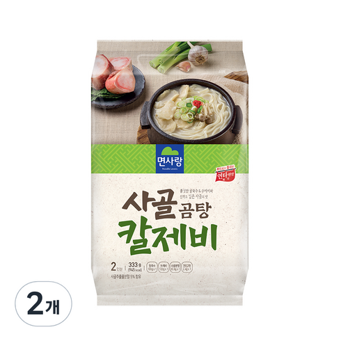2023년 가성비 최고 곰탕 - 면사랑 사골 곰탕 칼제비 2인, 333g, 2개
