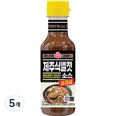 오뚜기멜젓 - 오뚜기 삼겹살 제주식 멜젓소스, 325g, 5개