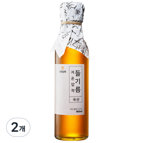 대현상회들기름 - 대현상회 저온압착 국산 들기름, 180ml, 2개