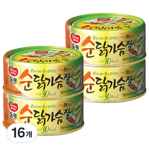 동원 순닭가슴살 통조림, 135g, 16개