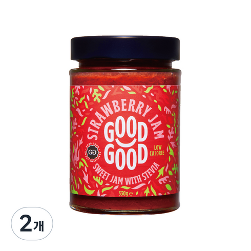 굿굿잼 저칼로리 스테비아 딸기잼, 330g, 2개
