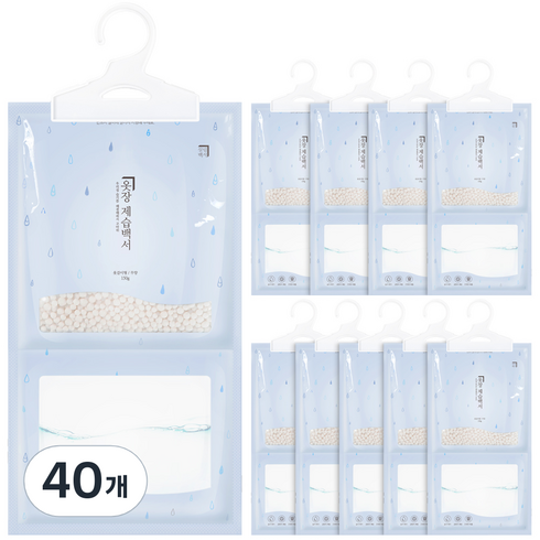 살림백서 옷장 제습백서 옷걸이형 제습제 본품, 150g, 40개