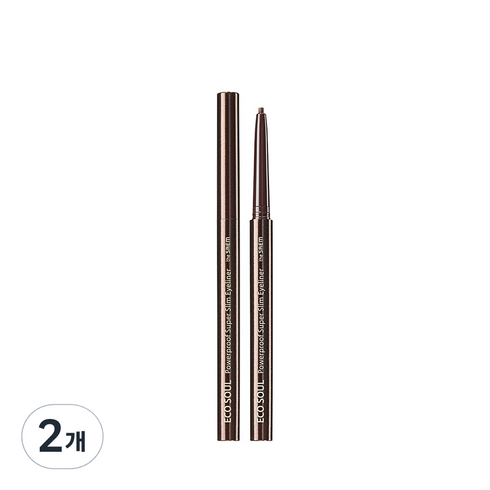 2023년 가성비 최고 소울브라운 - 더샘 에코 소울 파워프루프 초슬림 아이라이너 0.1g, 초코 브라운, 2개