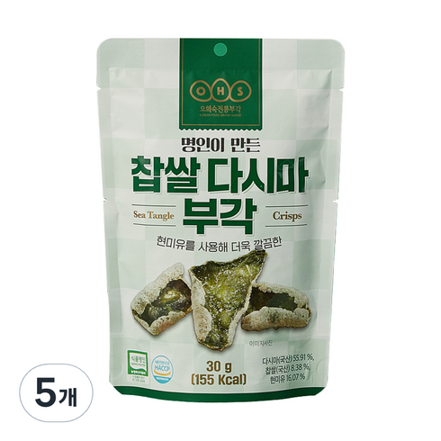 오희숙전통부각 - 오희숙전통부각 찹쌀 다시마 부각, 30g, 5개