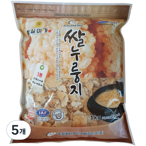 황실미가 쌀누룽지, 1kg, 5개