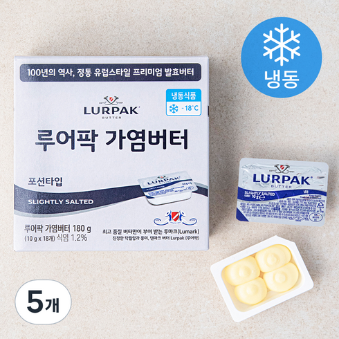 루어팍 포션 가염 버터 18입 (냉동), 5개, 180g