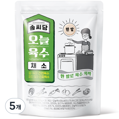 팔도 솜씨당 오늘육수 채소, 105g, 5개