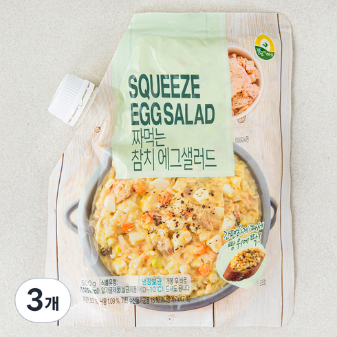 풍요한아침 짜먹는 참치 에그 샐러드, 500g, 3개
