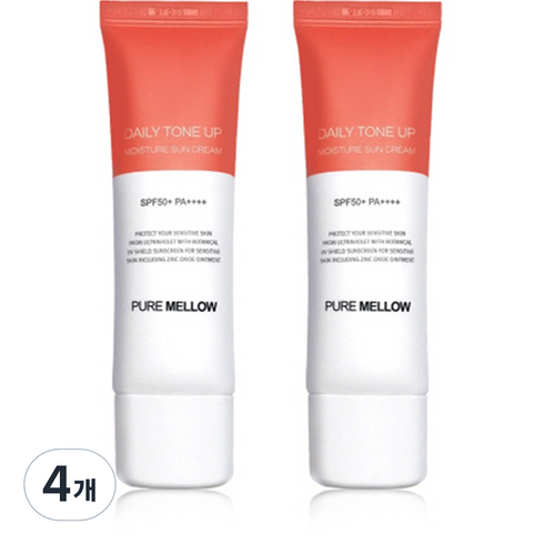 퓨어멜로우 데일리 톤업 촉촉 선크림 SPF50+ PA++++, 50ml, 4개