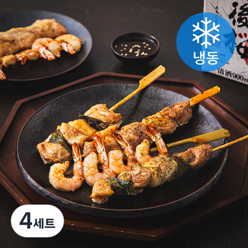 명품조선 육해공꼬치 6꼬치 300g + 소스 50g 세트 (냉동), 4세트