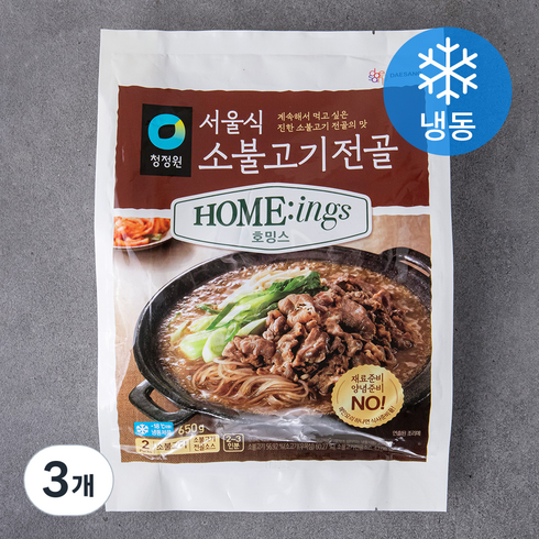 소불고기전골 - 청정원 호밍스 서울식 소불고기전골 (냉동), 650g, 3개