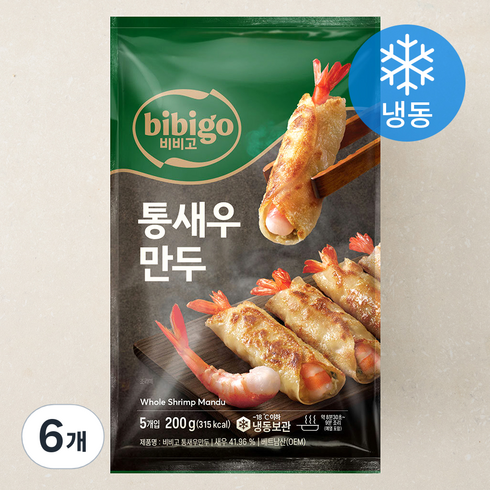 비비고통새우만두 - 비비고 통새우 만두 (냉동), 200g, 6개