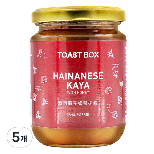 토스트박스카야잼 - 토스트박스 하이난 카야잼, 5개, 250g