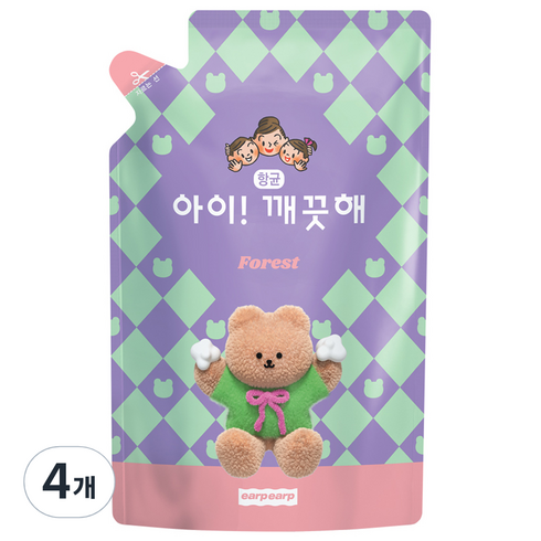 아이깨끗해어프어프 - 아이깨끗해 어프어프 핸드워시 숲 속 산책향 리필, 450ml, 4개